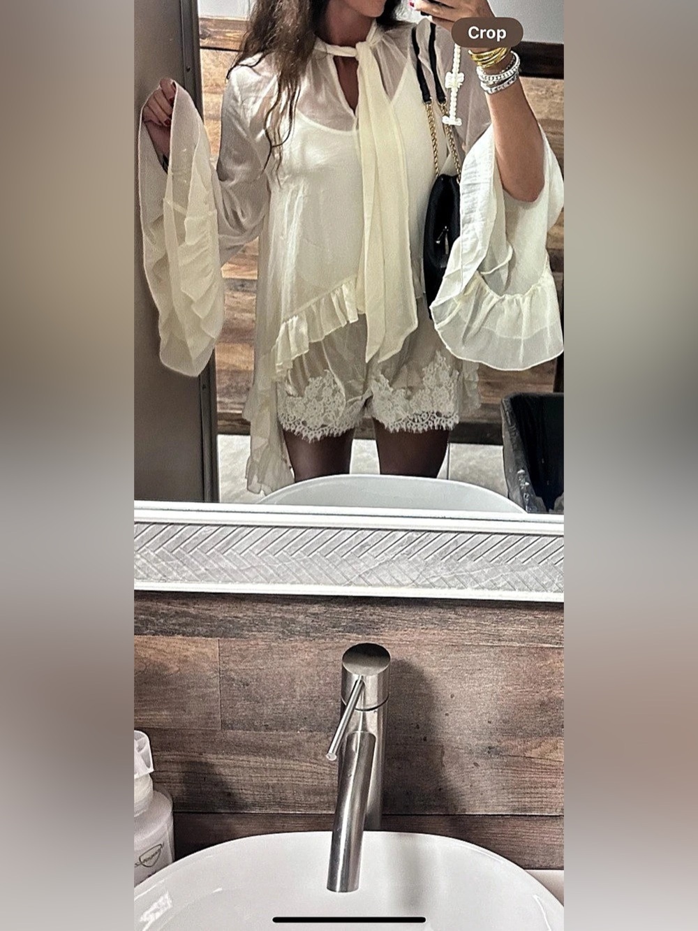 White Ruffle Blouse Like New - Picture 2 of 7